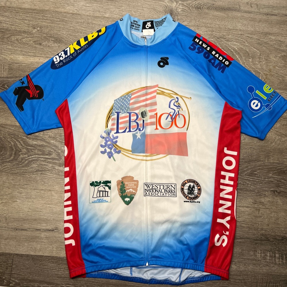 Texas LBJ National Park Cycling Jersey Biking Champ Sys Men's XXL Blue 100 Bib